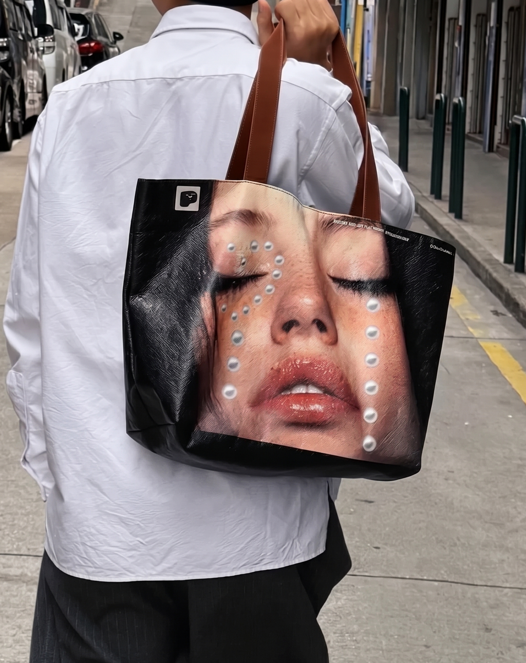 Y2K Portrait Print Tote