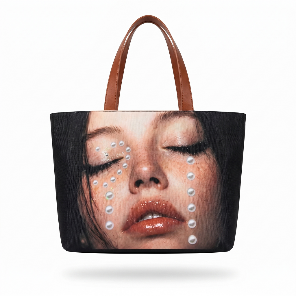 Y2K Portrait Print Tote