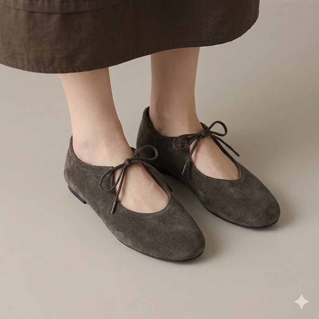 Butterfly-Knot Slip-On Flats