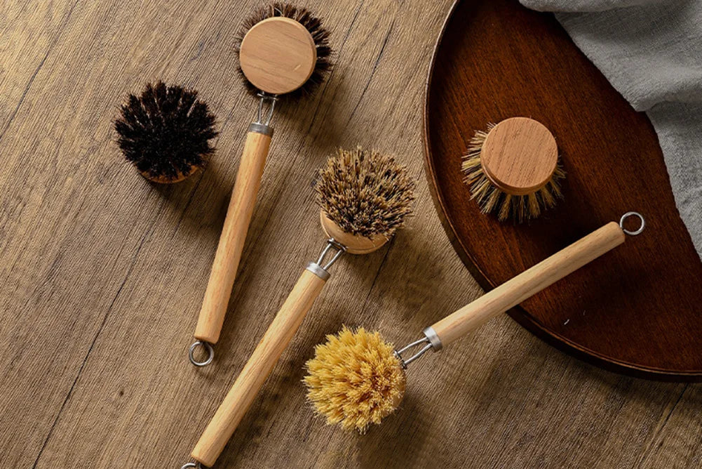 Portable Wooden Handle Dish Brush