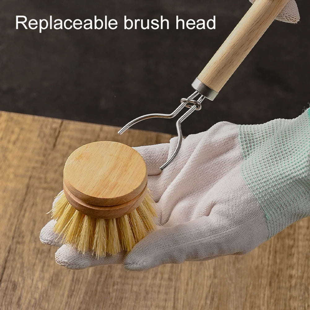Portable Wooden Handle Dish Brush