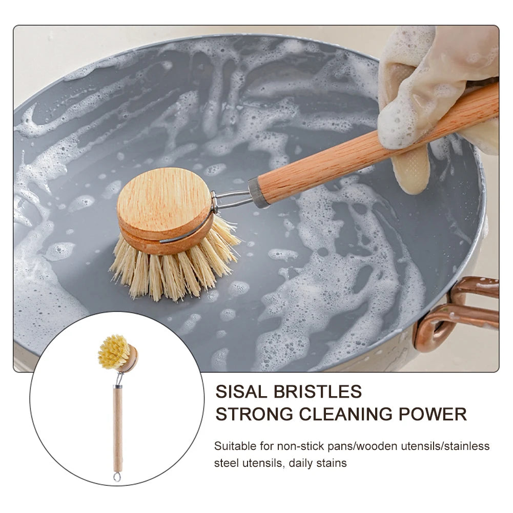 Portable Wooden Handle Dish Brush