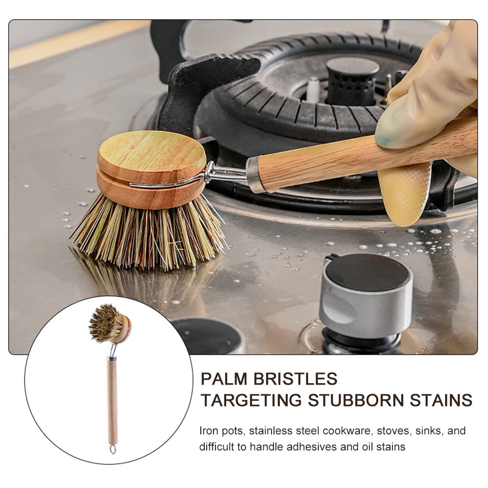 Portable Wooden Handle Dish Brush